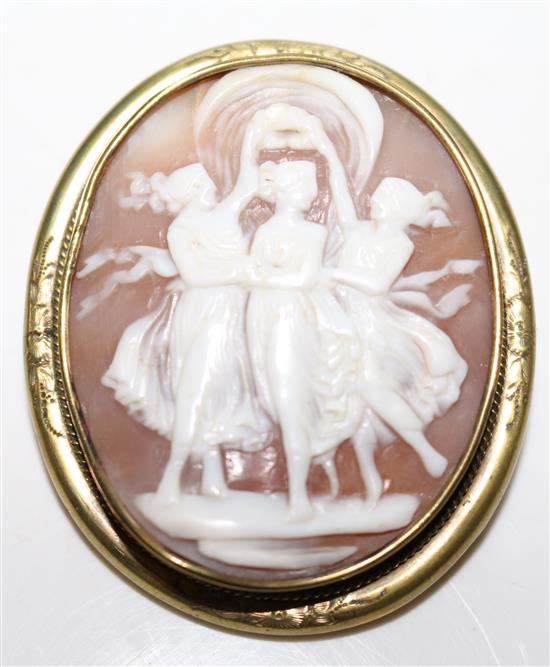 Neopolitan carved cameo brooch